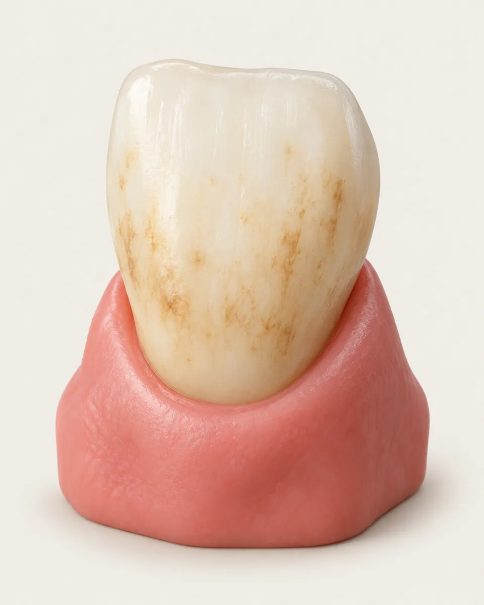 Illustration: tooth with light brown surface staining